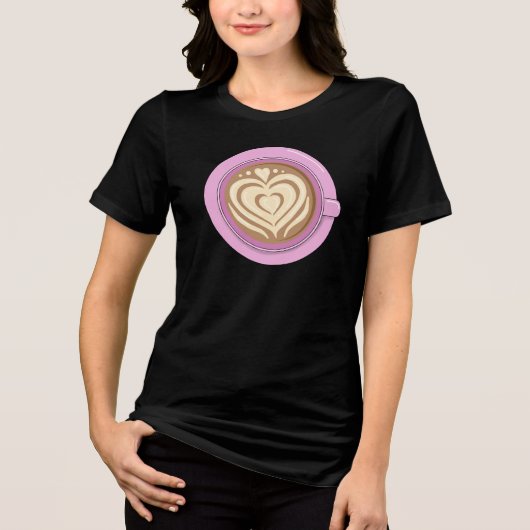Valentins Herz Latte Tri-Blend Shirt (Vorderseite)