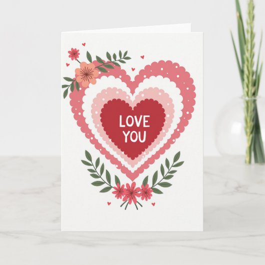 Valentins Herz Liebt Dich Karte (Vorderseite)
