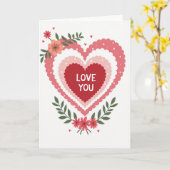 Valentins Herz Liebt Dich Karte (Gelbe Blume)