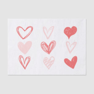 Valentins Herz rosa Minimalistisch-modern Seidenpapier