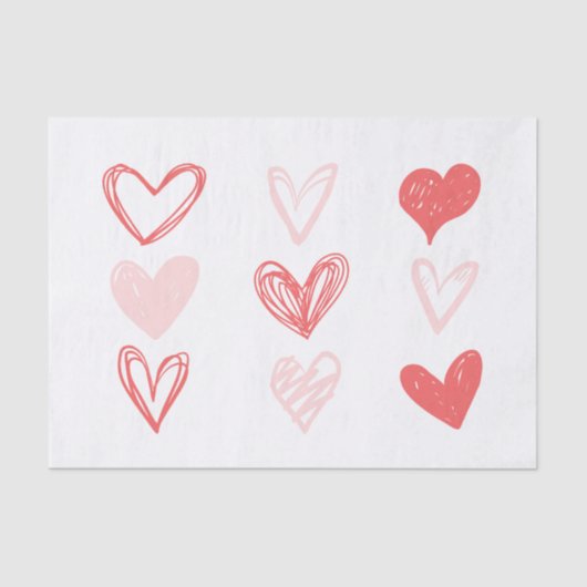 Valentins Herz rosa Minimalistisch-modern Seidenpapier (Vorderseite)