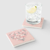 Valentins Herz Steinuntersetzer (Seitenansicht)