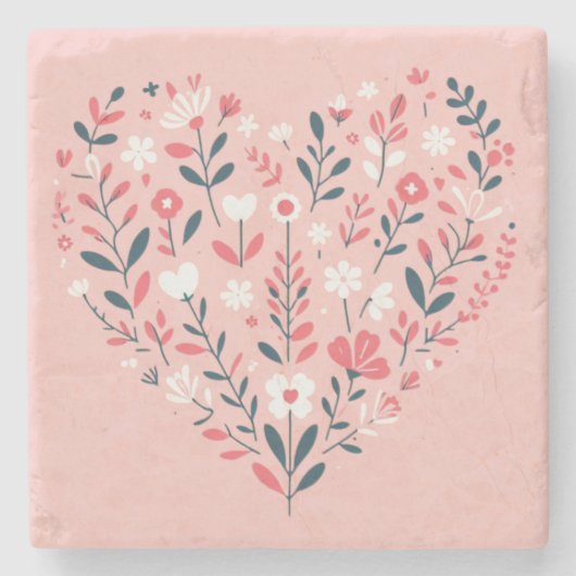 Valentins Herz Steinuntersetzer (Vorderseite)