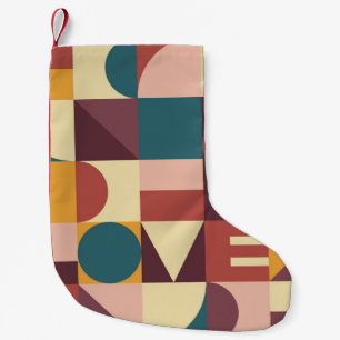 Valentins Herzdesign, abstrakter Hintergrund. Kleiner Weihnachtsstrumpf