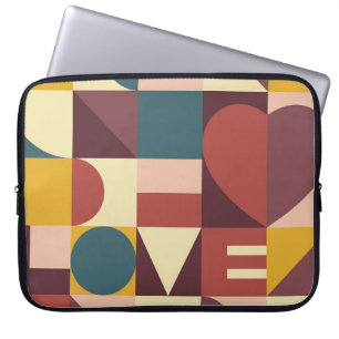 Valentins Herzdesign, abstrakter Hintergrund. Laptopschutzhülle