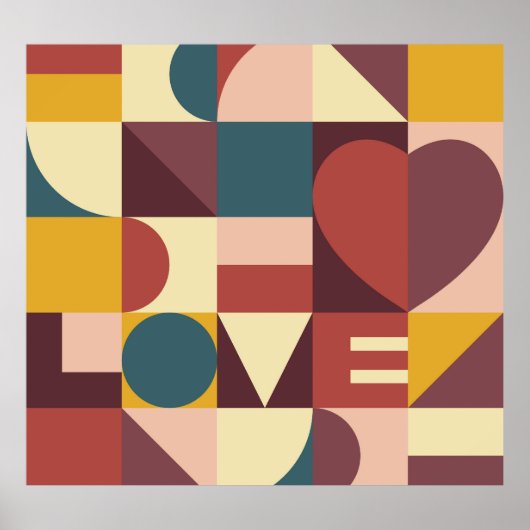 Valentins Herzdesign, abstrakter Hintergrund. Poster (Vorne)