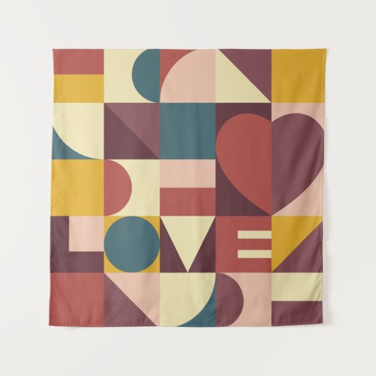 Valentins Herzdesign, abstrakter Hintergrund. Wandteppich (Vorderseite)