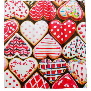 Valentins Herzkekse: hausgemachte Liebe. Duschvorhang