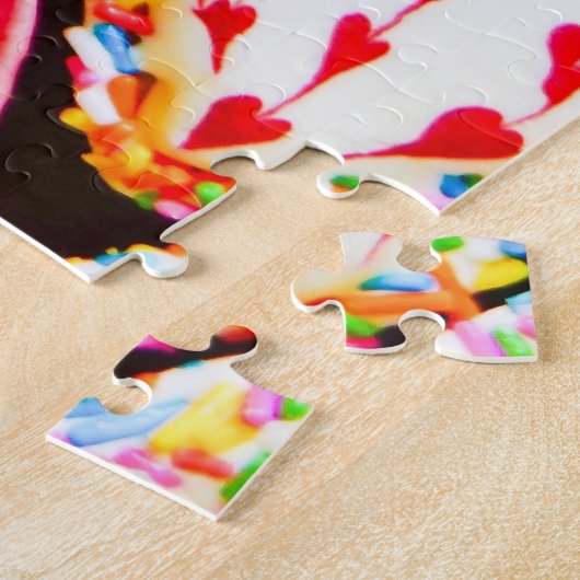 Valentins Herzkekse: hausgemachte Liebe. Puzzle (Seite)