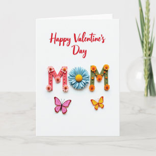 Valentins-Karte mit Perlenblumen für Mama Karte