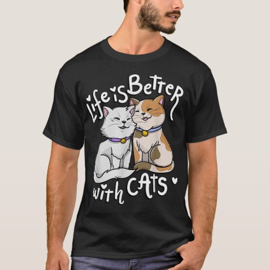 Valentins katzenlanges Leben ist besser mit Katzen T-Shirt (Vorderseite)
