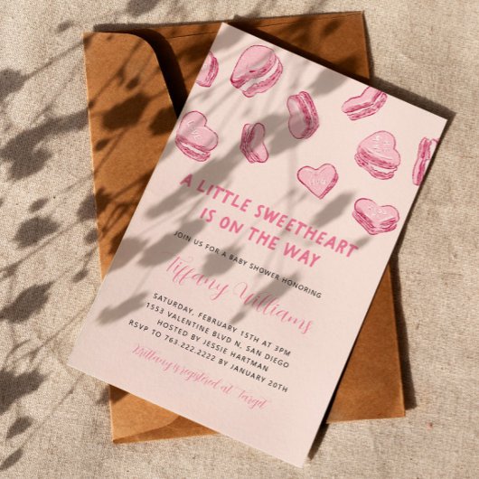 Valentins kleine süße Pink-Babydusche Einladung
