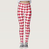Valentins Leggings Rosa Herz Leggings (Vorderseite)