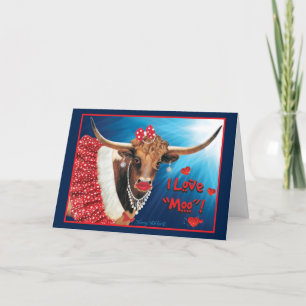 Valentins Longhorn Kuh Karte
