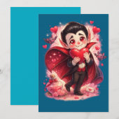 Valentins lustiger Dracula Feiertagskarte (Vorne/Hinten)