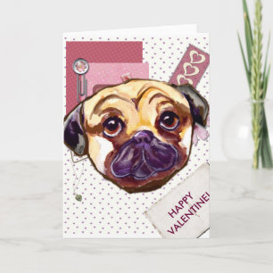 VALENTINS-MOPSHUND FEIERTAGSKARTE
