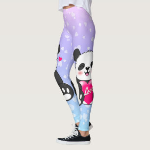 Valentins-Panda in Liebe Leggings