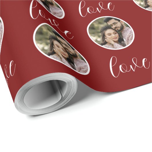 Valentins Personalisierte Liebe Custom Foto Geschenkpapier (Rolleneckpunkt)