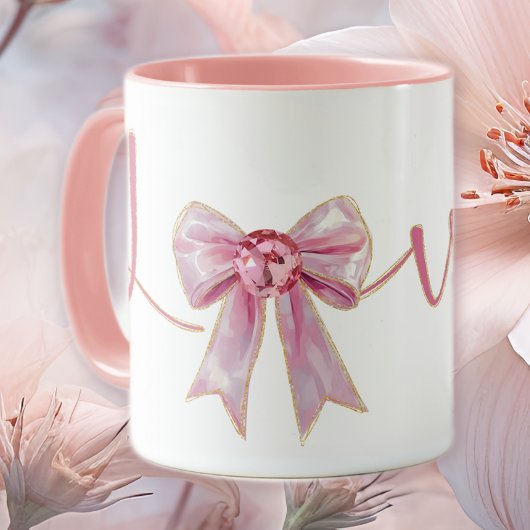 Valentins-Pink-Schleife Tasse