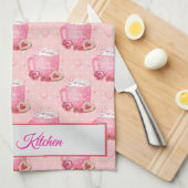 Valentins-Pink- und Weiß-Kaffeetasse Geschirrtuch (Viertel Falte)