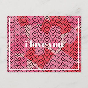 Valentins-Pixel-Herz Postkarte