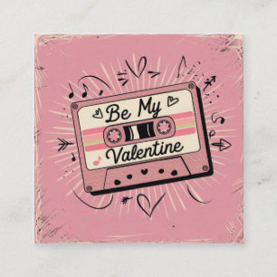 Valentins Retro-Kassette, für ihn, für sie Quadratische Visitenkarte