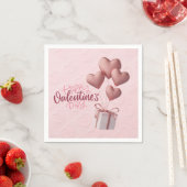Valentins rosa Balloons Papier Napkin Serviette (Beispiel)