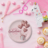 Valentins rosa Balloons Papierplatte Pappteller (Party)