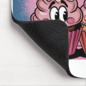 Valentins rosa Cupcake Mousepad (Ecke)