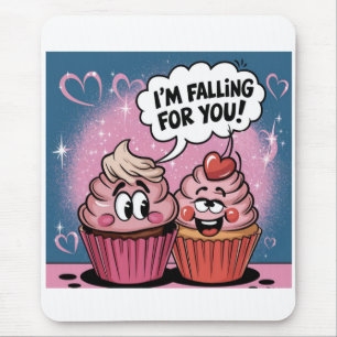 Valentins rosa Cupcake Mousepad