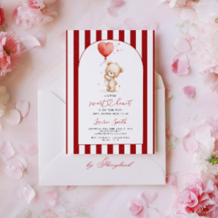 Valentins Schatz Teddybär Babyparty Einladung