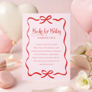 Valentins-Schleifen-Mädchen-Baby-Party-Bücher für Begleitkarte