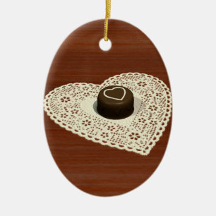 Valentins-Schokolade Keramikornament