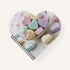 Valentins-Schokolade SweetHearts entzückendes Herz Notizblock