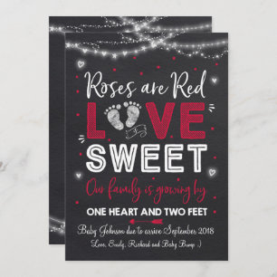 Valentins Schwangerschaftsankündigung Baby Reveal Einladung