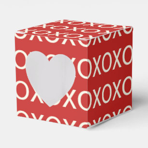 VALENTINS TAG GRAFIK XOXO HERZ ROTE VOR-BOX GESCHENKSCHACHTEL