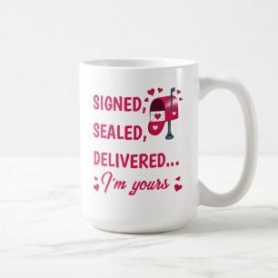Valentins-Tag-Kaffeetasse "Signed, Sealed, Deliver Kaffeetasse