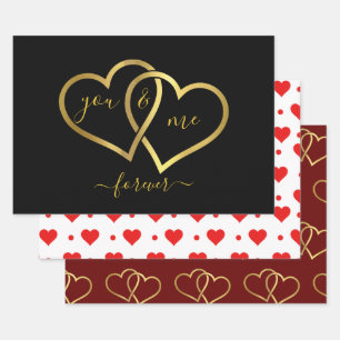VALENTINS TAG NIEDLICHEN ZOLLVERBUNDENE VERBINDUNG GESCHENKPAPIER SET