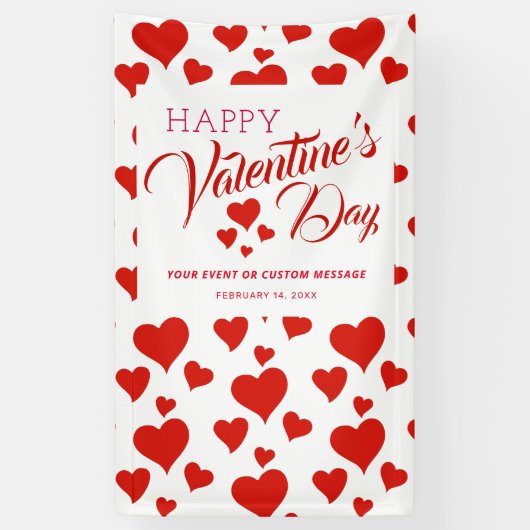 VALENTINS TAGESEREIGNIS GLÜCKLICH ROTE HEARTS BANN BANNER (Vertikal)