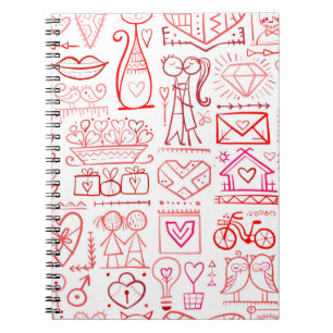 Valentins Tageskartendesign. Liebe und Hochzeitsna Notizblock