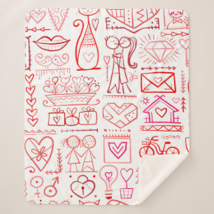 Valentins Tageskartendesign. Liebe und Hochzeitsna Sherpadecke