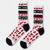 Valentins Tagessocken. Crazy fun Liebe Bugs Socken (Linkes Detail)