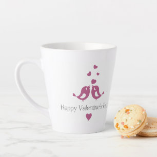 Valentins-Tasse Purple Love Birds, romantisches Ge Milchtasse