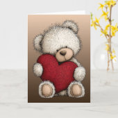 Valentins-Teddybär Karte (Gelbe Blume)