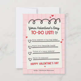 Valentins To-Do-Liste Kinder im Klassenzimmer Vale Einladung