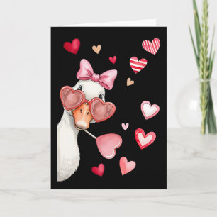 Valentins verrückter Gans wurde zu albern Xoxo Her Karte
