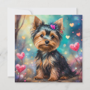 Valentins Yorkie Feiertagskarte