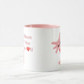 Valentins Zwei-Tone-rosa Axolotl-Liebe-Tasse Tasse (Zentrum)