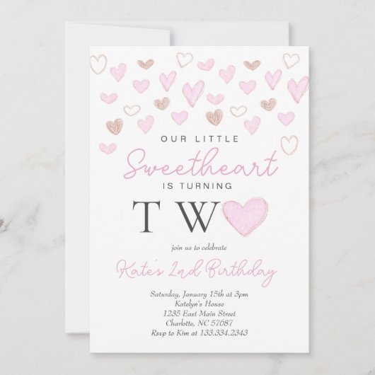 Valentins zweite Einladung zum Geburtstag (Vorderseite)