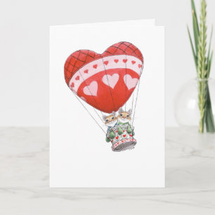 Valentinsballon-Mäuse-Karte Karte